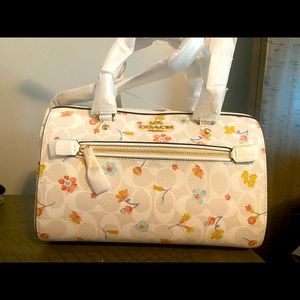 Coach Rowan Satchel in Signature Canvas with Mystical flowers Brand New